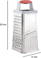 Stainless Steel Multi Purpose Slicer and Grater (Peeler, Masher, Grater, Cutter, Miller, Squeezer) for Vegetables - 4 Sided Multi Function