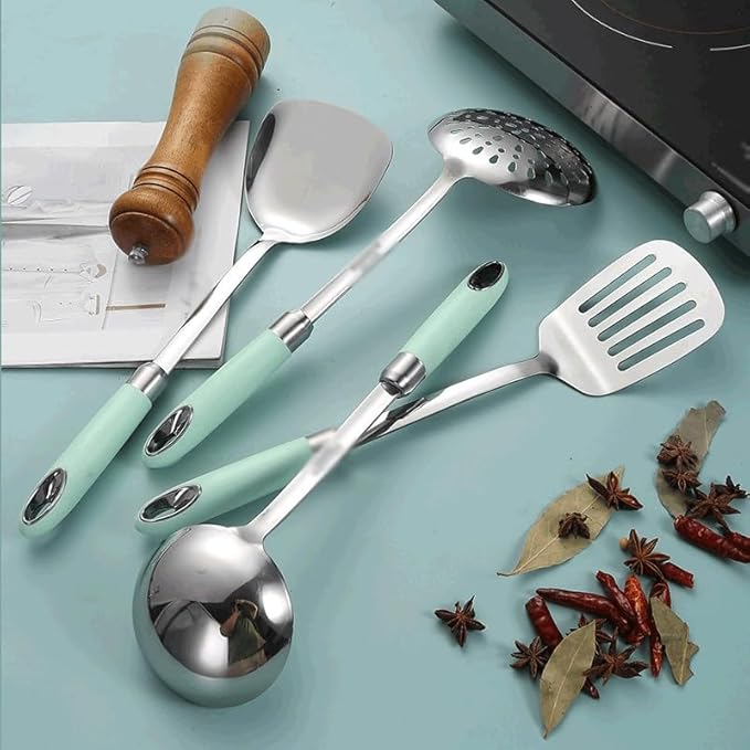 Stainless Steel Kitchen Tools Cooking Set Spatula Shovel Soup Tong Accessories Baking