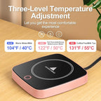 Coffee Mug Warmer Waterproof Smart Cup Warmer with 3 Temperature Setting for Warming & Heating Coffee, Beverage, Milk, Tea and Hot Chocolate (Pink)