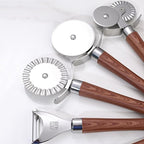 9-Piece Kitchen Tools and Gadgets Set with Wood Imitation Handle BRIIEC Stainless Steel Cooking Utensils Kitchen Accessories Includes Can Opener Garlic Press Peeler
