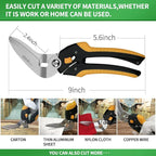 stedi 9-Inch Scissor Heavy Duty, All Purpose Scissors, Cardboard and Carpet Shears, TPR Handle, Extremely Sharp Blades with Finely Serrated -Easy Cutting Thick Paper, Leather, Fabric