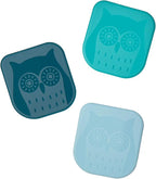 Tovolo Pan Scraper Tool Set of 3 Owl Shaped for Cleaning Scraping & Food Removal Nonstick Cookware Cast Iron Dishes, Dishwasher Safe BPA Free Sturdy Plastic Scraper Kitchen Tool, Assorted Teals
