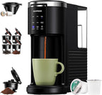 SHARDOR 3 in 1 Coffee Maker, K Cup Coffee Maker Compatible with Ground Coffee & Teas, Single Serve Coffee Machine, 6–14oz Brew Sizes, 40oz Detachable Water Reservoir, Descale Settings, Black
