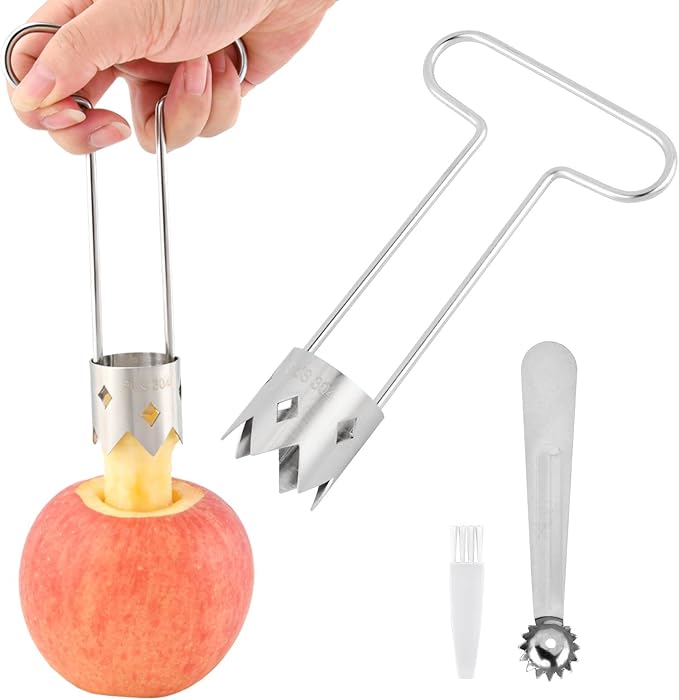 Pepper Corer Remover, Fruit Vegetable Stem Remover for Pepper Pear Tomato, Multifunctional Peppers Corer Practical Kitchen Gadget for Removing Vegetable Cores (COLOR:silver)