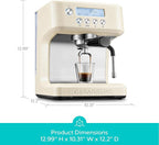 CASABREWS Ultra Espresso Machine with LCD Display, 20 Bar Espresso Maker with Powerful Milk Frother, Customizable Brewing Temperature, Barista-Level Latte and Cappuccino Machine for Home, Creamy