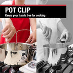 CDN Digital Probe Cooking, Cooling Thermometer, Smoker Oven Grill Candy Deep Frying, Multifunctional Thermometer/Timer/Clock with Loud Alerts, Stainless Steel Probe/Pot Clip, White or Silver (DTTC-W)