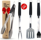 Grill Set – Grill Tools, BBQ Tools, Grilling Set, Grilling Utensils – Premium Stainless Steel, Heavy Duty & Rust-Resistant, Extra Long Handles, Comfortable Grip for Easy Outdoor BBQ Cooking