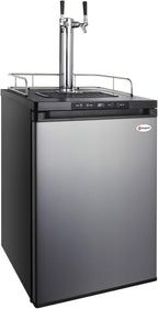Kegco HBK309S-2 Home Brew Keg Dispenser, Stainless Steel, 2 Tap