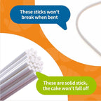 300 Count 4 INCH White Paper Lollipop Sticks,Cake Pop Sticks,Sucker Sticks for Cookies,Rainbow Candy,Chocolate,Cake Topper(Dia 3.5mm)