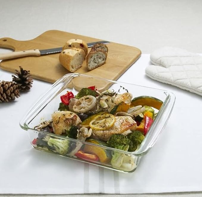 iwaki BC222 Heat Resistant Glass Cake Pan, Cake Baking Plate, Gratin Plate, Square, 10.0 x 8.3 x 2.4 inches (25.5 x 21 x 6 cm)