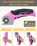 Cardboard Cutter Electric Box Cutter - Rechargeable 4v Cordless Electric Scissors with Safety Lock Heavy Duty Rotary Carpet Cutter Tools Gift for Men Women Adults Crafters Tailors Household Crafting
