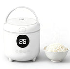 Small Rice Cooker, 2-Cups Uncooked/4-Cups Cooked with Handle, 6 Intelligent Cooking Modes for White Rice, Quinoa, Oatmeal - with Nonstick Inner Pot, Measuring Cup & Serving Spoon, 1.6L Capacity