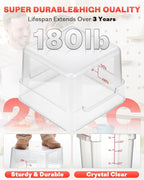 8QT NSF Food Storage Containers: 8 PCS[Food Grade][Hot&Cold Resistant] Clear Food Storage Containers with Scales Handles for Home Restaurant Kitchen Storage Pizza Proof Dough, BPA Free (N6)