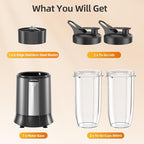 Smoothie Blender, 1500W Personal Blender for Smoothies, Shakes and Nutrient Extractions with 27oz*2 Portable Cup and Lid