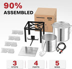 80QT Crawfish Boiler | Seafood Boiling Kit | Dustproof Cover & 16" Skimmer Included | 110,000BTU Propane Jet Burner | 0-20 PSI CSA Certified Regulator | Crab Boil Pot for Outdoor Backyard Cooking