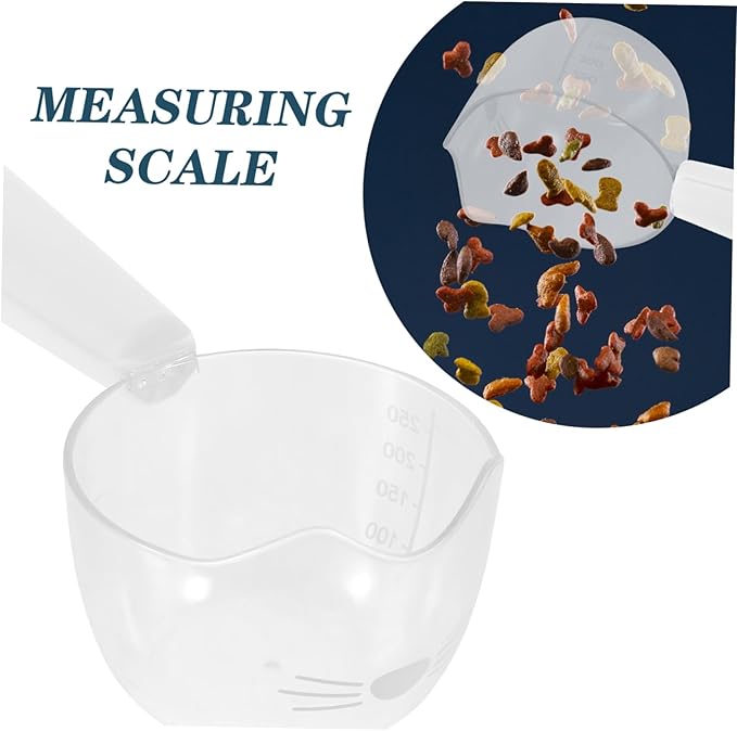 Pet Food Scoop Scale and Clip Plastic Spoon for Wet Food Convenient Feeding Tool for Cats and Dogs Easy to Use and Portable