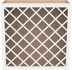 Solid Wood RTA Wine Bottle Rack Wall Cabinet with Lattice Panels - Bottle Holder Storage for Bar, Pantry, or Wine Cellar - Mocha finish Countertop Solution (Origami White, 24”W × 12”D × 30”H)