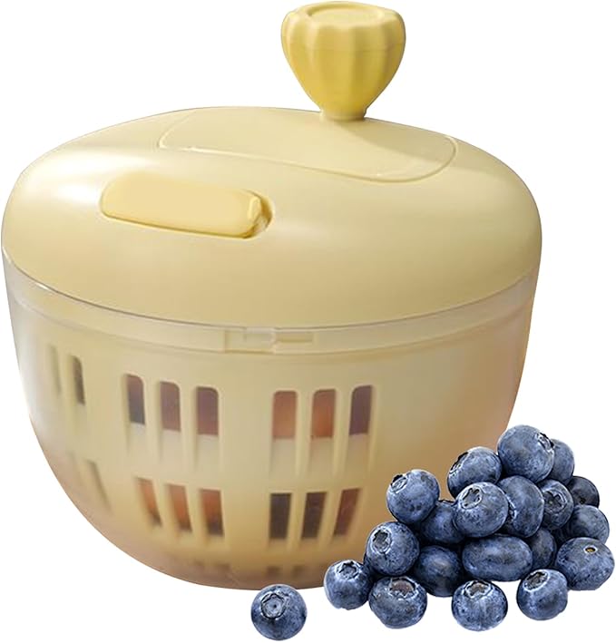 Lettuce Spinner - 800ML Vegetable Washer, Salad Dryer Bowl, Produce Cleaner | Manual Vegetable Spinner with Colander Basket for Fresh Crisp Greens, Kitchen Tool for Home Cooking Outdoor Picnic