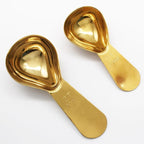Hitefu 2 Packs Stainless Steel Coffee Scoop Set, 15ml Tablespoon with 30ml Spoon, Short Handle Spoon for Coffee, Tea, Sugar, Protein & Milk Powder (Gold)