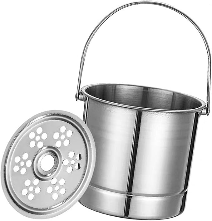 Ice Bucket Wine Cooler Bucket Stainless Steel Wine Chiller Handles Filter Plate Parties Gold (Original Color)