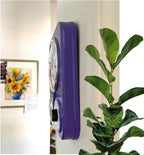 Lily's Home - 9.5 Inch x 12.5 Inch - Retro Kitchen Wall Clock, Vintage Wall Clock with a Thermometer and 60-Minute Timer, Ideal for Any Kitchen, Office, or Diner (Purple)