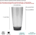 KOXIN-KARLU Hammered 15-ounce and 26-ounce Plastic Tumbler Acrylic Glasses, set of 8 Smoky Grey
