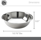 American METALCRAFT, Inc. SSB400 Stainless Steel Mixing Bowl, 10.5' Diameter, Silver, 4-Quart