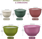 Greentainer Plastic Mixing Bowls with Lids Set for Kitchen, 5 Set Nesting Bowls for Mixing, Baking, Prepping, Cooking and Serving Food, Mixing Bowls Dishwasher, Microwave Safe