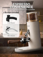 Burr Coffee Grinder – Portable Coffee Bean Grinder with 60 Grind Settings, LCD Timer, 51 & 58mm Portafilter Compatible - Rechargeable Electric Espresso Grinders for Home, Office & Travel