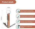 Multifunctional Corkscrews Wine Opener with Foil Cutter and Bottle Opener, Classic Wooden Wine Opener Corkscrew for Home Bar Tool, Idea Gift for Sommelier, Bartenders, and Wine Lovers