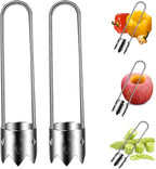 Red Bell Pepper Seed Corer, Stainless Steel Fruit Vegetable Quick Corers and Cave Tools