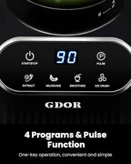 GDOR Professional Blender for Kitchen, 1200 Peak Watts Smoothie Blender, 5 Functions for Ice Crushing & Frozen Fruit, 52 Oz Glass Jar & 24 Oz To-Go Cup Combo, Self-Cleaning, Black