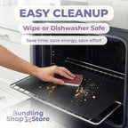 4-Pack Oven Liners (16" x 13") – Heavy Duty 0.4mm PFOA-Free PTFE Non-Stick Sheets for Gas & Electric Ovens, Baking & Grilling – Includes 1 Bonus Nano Rust Eraser Sponge