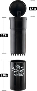 EZ SPLITZ Cap & Crusher - 2-in-1 Herb Grinder with Extra Large Storage - Pop Art Edition (Black)
