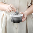 vancasso 8 oz Ramekins with Lid, Porcelain Creme Brulee Souffle Dishes, Grey Pudding Custard Cups Ramiken for Baking, Dishwasher and Oven Safe, Set of 6