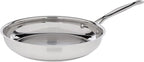 Cuisinart 10-Inch Open Skillet, Stainless Steel Skillet Large Kitchen Pan, Dishwasher Safe, Compatible with Induction, Electric, Gas Cooktops, Oven Safe Saucepan, Cool Grip Handles