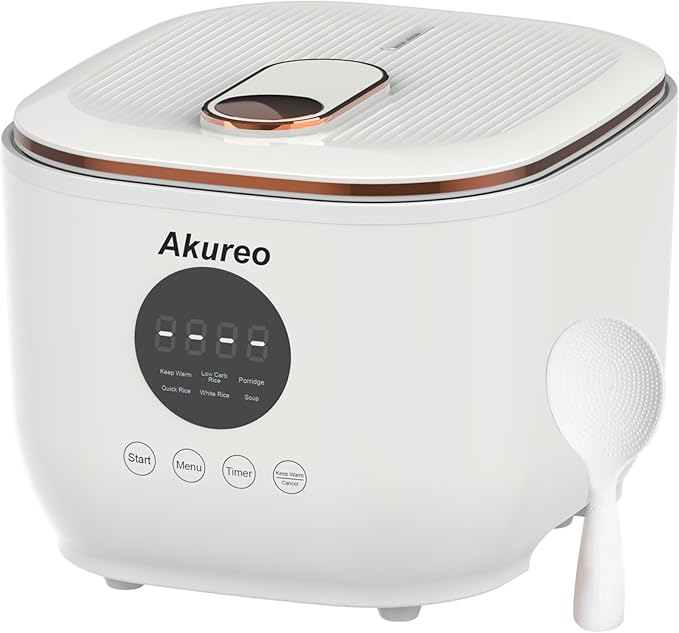 3L Healthy Low Carb Rice Cooker, Low Sugar Digital Steamer,Porridge,Soup,Quick Rice,White Rice,Stainless Steel Filter Basket，5 Cooking Functions,24H Timer & Auto Keep Warm
