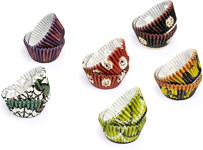 qiqee Halloween Standard Cupcake Liners Cupcake Cups 300-Count Food Grade Gradient Design Cupcake Papers Baking Cups Cupcake Wrappers for Halloween(Standard Size)