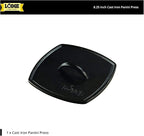 Lodge LPP3 Cast Iron Square Ribbed Panini Press, 8.25-inch