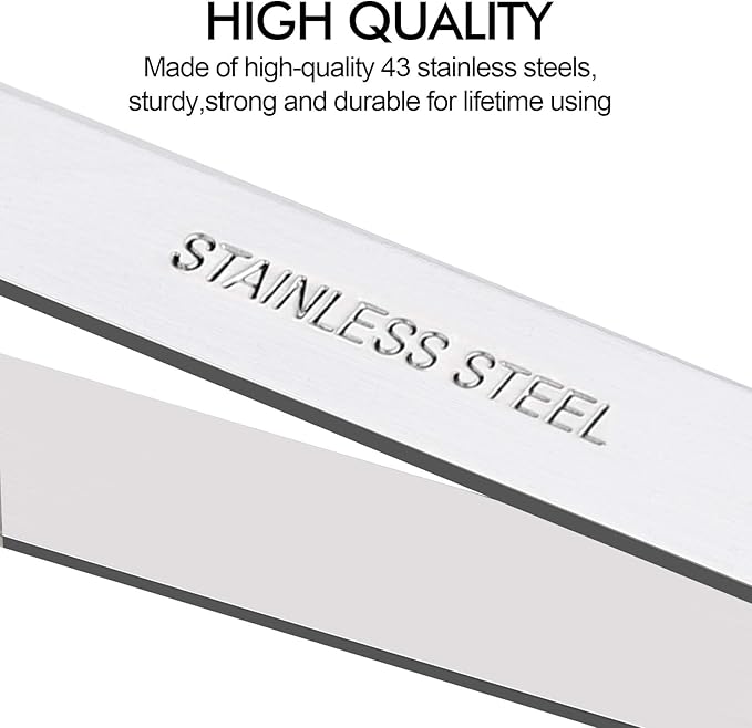 ZAUGONTW Fish Bone Tweezers, Professional Stainless Steel Flat and Slant Pliers Set for Kitchen Salmon Trout, 3 SET