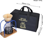 SOTECH Pour on coffee drips, filter Wooden stand Glass sharing pot with paper filter, coffee, tea and saffron set (blove)