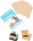 12 Pack Non Stick Toaster Sandwich Bags Reusable and Heat Resistant Easy to Clean,Washable Toaster Bags for Toaster Microwave Grill Cheese Sandwiches,Toast Bags for Toast Sandwich Panini Snacks(12)