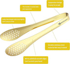 MSY BIGSUNNY Chef Kitchen Tongs Stainless Steel Food Serving Tongs Set of 3 (Golden 7" 9" & 11")