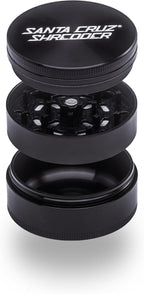 Santa Cruz Shredder Metal Herb Grinder Knurled Top for Stronger Grip 3-Piece Large 2.7" (Black)