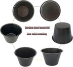 Pack of 6 Nonstick Popover Pans, Individual Miffin Cupcake Pan, Carbon Steel Yorkshire Pudding Pan, Reusable Egg Tart Molds, Large Round Oven Baking Pans - Black (3.5" x 2.2")