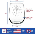 Custom Indiana Flag Personalized Stemless Wine Glass - State Themed Drinking Decor and Gifts for Indianan Women & Men - Large 17 Oz Glasses - Customized Wine Glass Gift