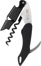 Vintorio Professional Waiters Corkscrew - Wine Key with Ergonomic Rubber Grip, Beer Bottle Opener and Foil Cutter (1 Pack)