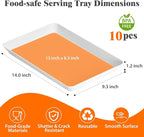 SpaceTrove 10-Pack Serving Tray Set, Reusable Plastic Serving Platter for Party Supplies, Entertaining, Grilling Accessories, Stackable Kitchen Snack Box Container for Dessert, Fruit, Cookie, (White)