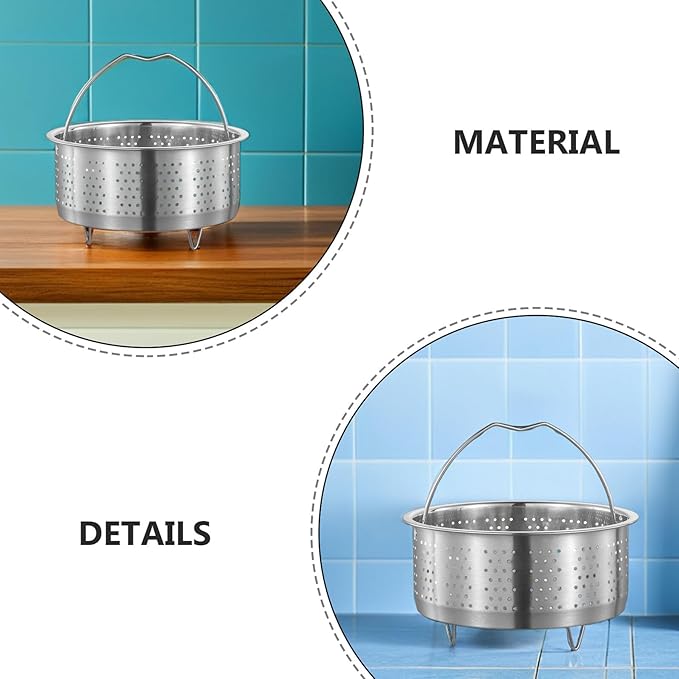 DOITOOL Stainless Steel Steamer Basket for Pot, 7.87inch/20cm Vegetable Steamer Basket Insert Steaming Rack with Handle, Vegetables Fruit Strainers and Colanders for Home Kitchen Cooking