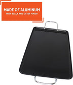 IMUSA Ceramic Nonstick, Stovetop Double Burner Griddle with Metal Handles, 19-Inch, Black